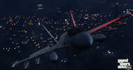 Grand Theft Auto V screens: fighter jet; bicycle; automobile