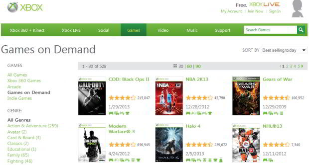 Xbox 360 Games on Demand