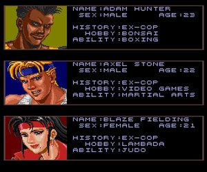 Streets of Rage Chat